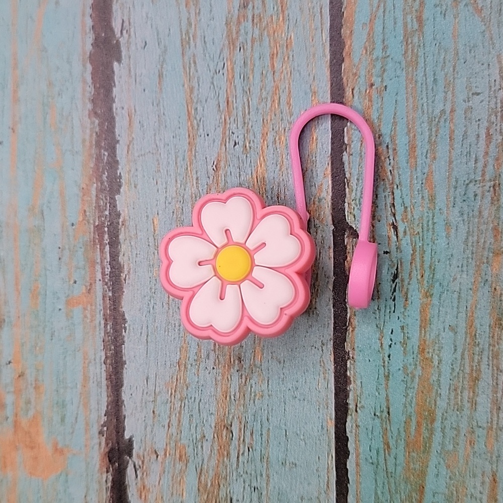 Pink Flower Straw Topper - Picture 3 of 5